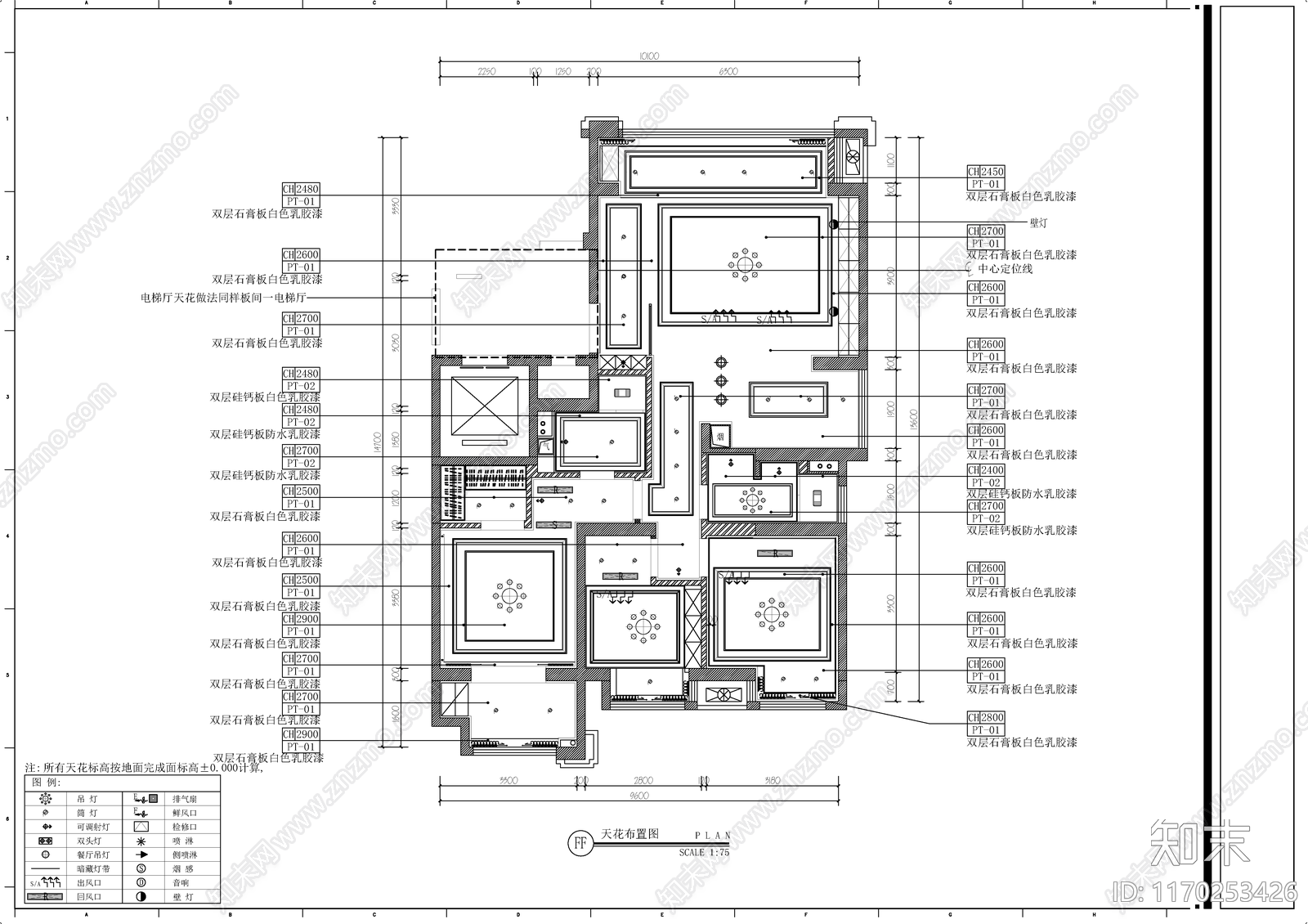 法式整体家装空间cad施工图下载【ID:1170253426】