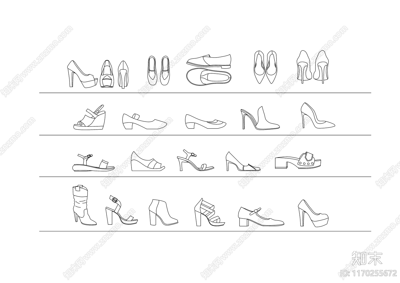 现代服装鞋帽施工图下载【ID:1170255672】