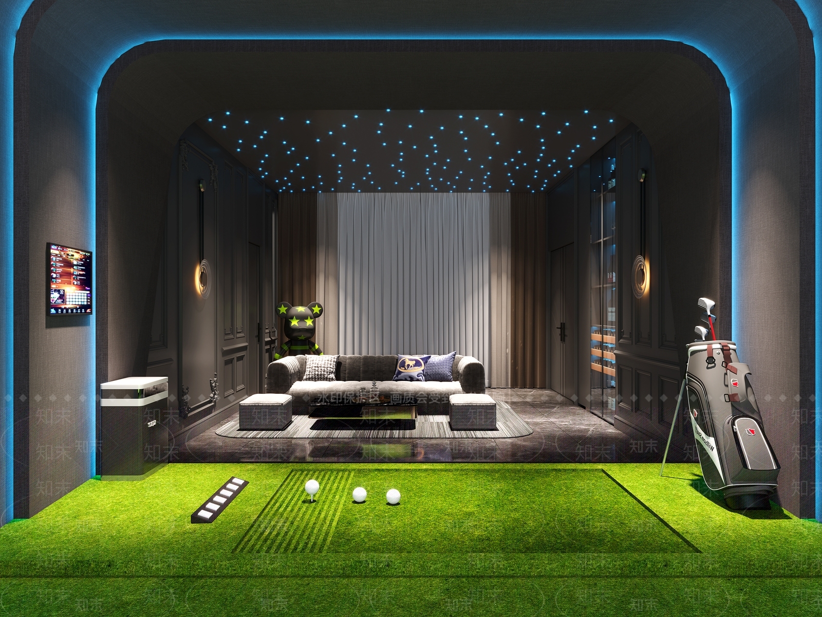 现代影音室3D模型下载【ID:1214725079】