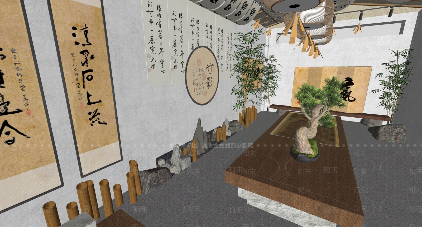 新中式中式其他文化空间SU模型下载【ID:1170270964】
