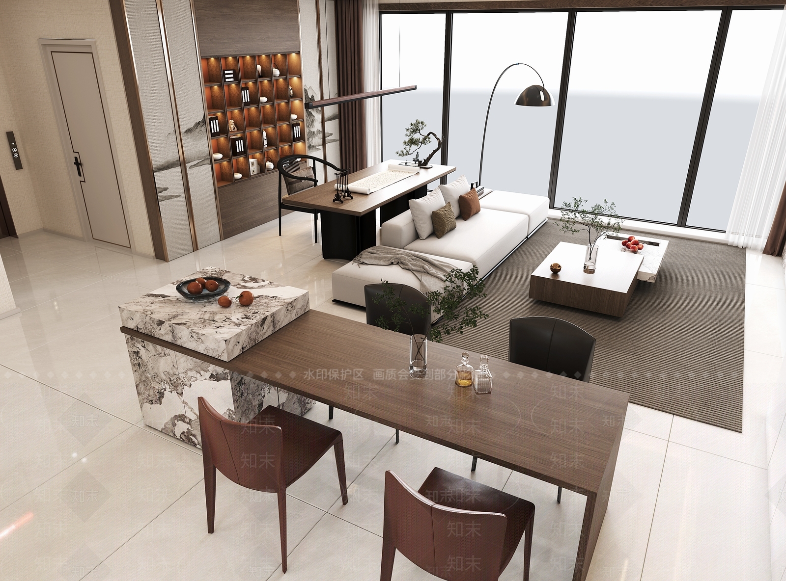 新中式玄关3D模型下载【ID:1214725585】