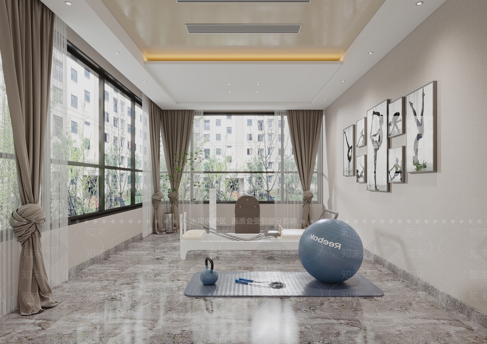 美式奶油健身房3D模型下载【ID:1170280029】