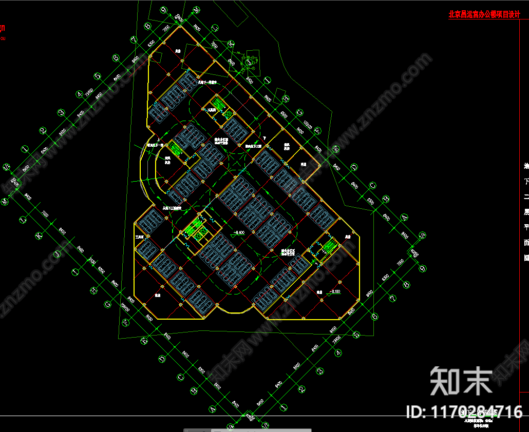 现代办公楼建筑cad施工图下载【ID:1170284716】