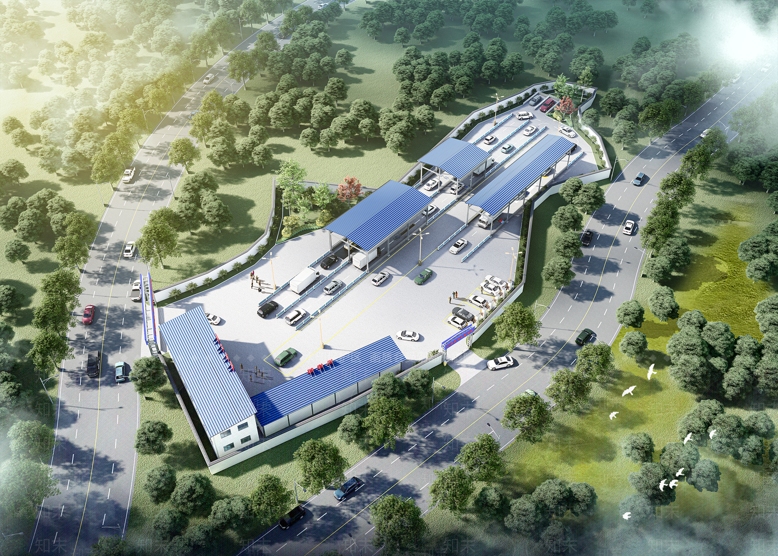 现代汽车站SU模型下载【ID:1170288068】