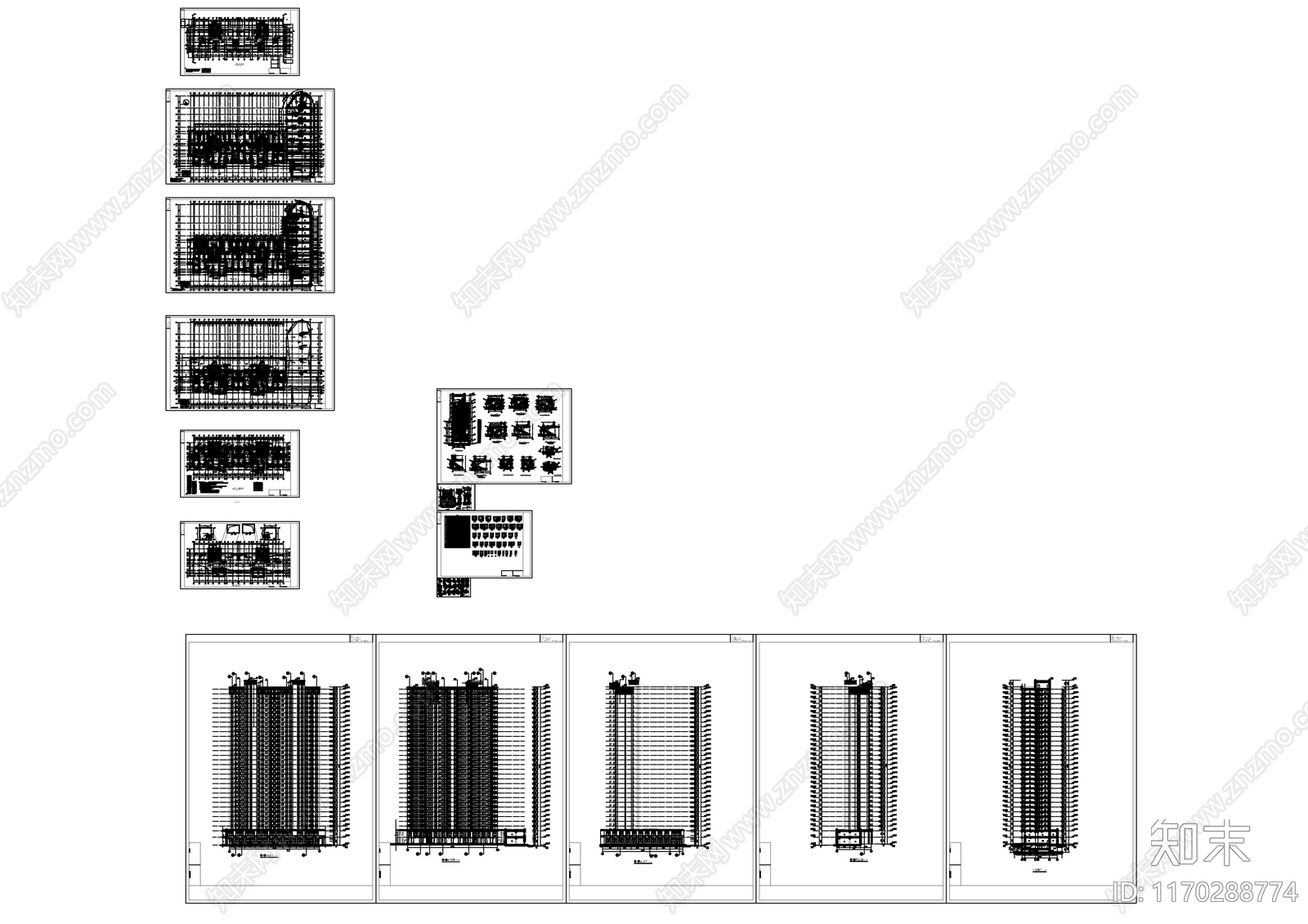 现代住宅楼建筑cad施工图下载【ID:1170288774】