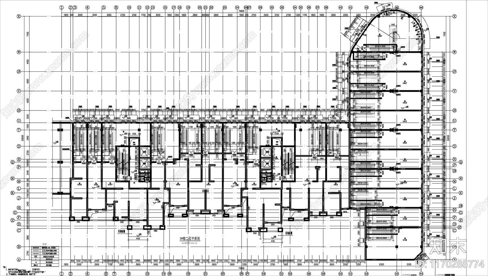 现代住宅楼建筑cad施工图下载【ID:1170288774】