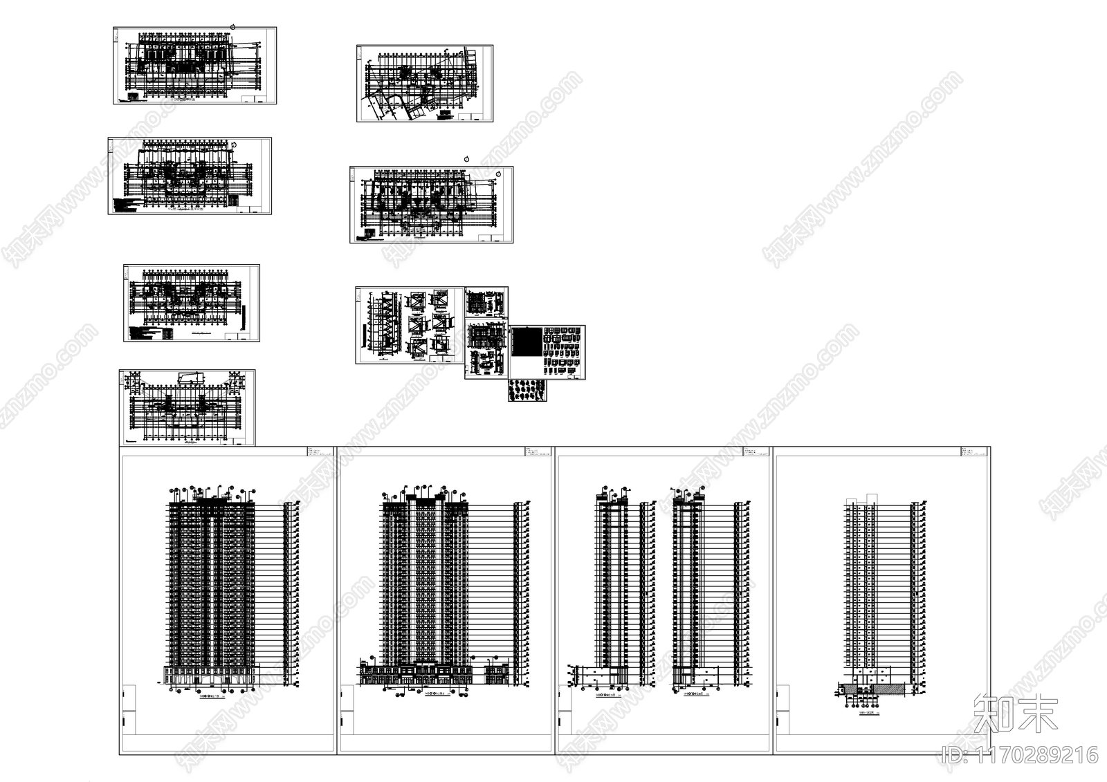 现代住宅楼建筑cad施工图下载【ID:1170289216】