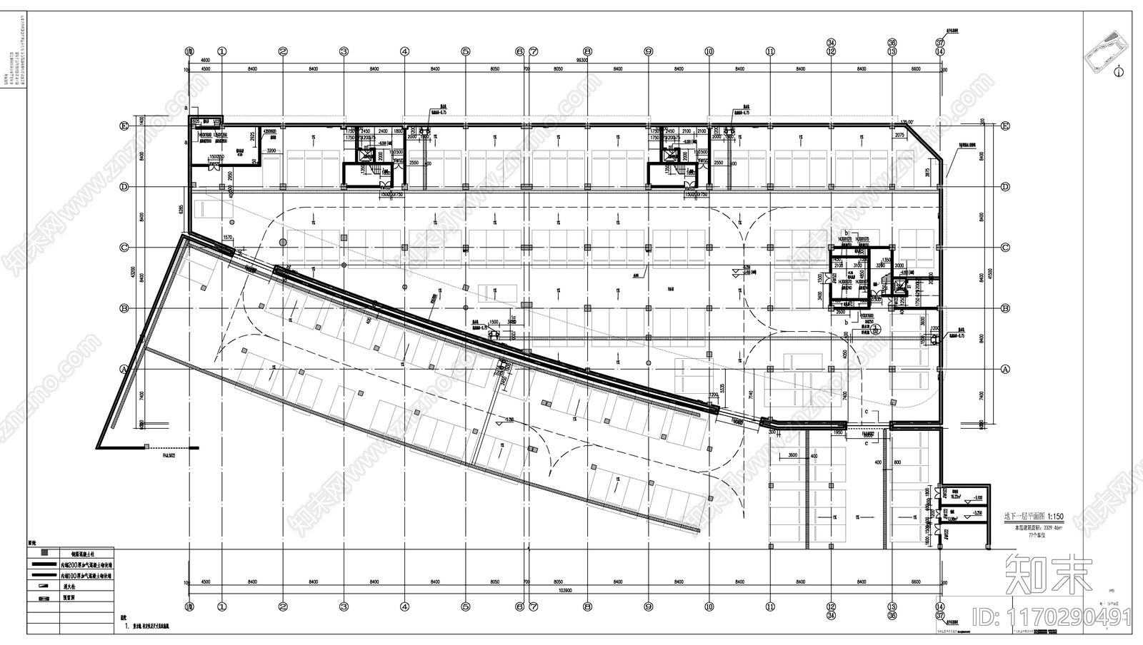 现代住宅楼建筑cad施工图下载【ID:1170290491】