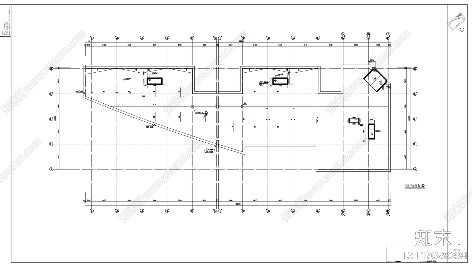 现代住宅楼建筑cad施工图下载【ID:1170290491】