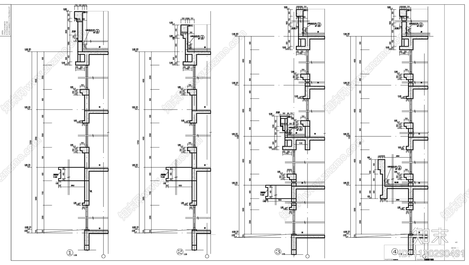 现代住宅楼建筑cad施工图下载【ID:1170290491】