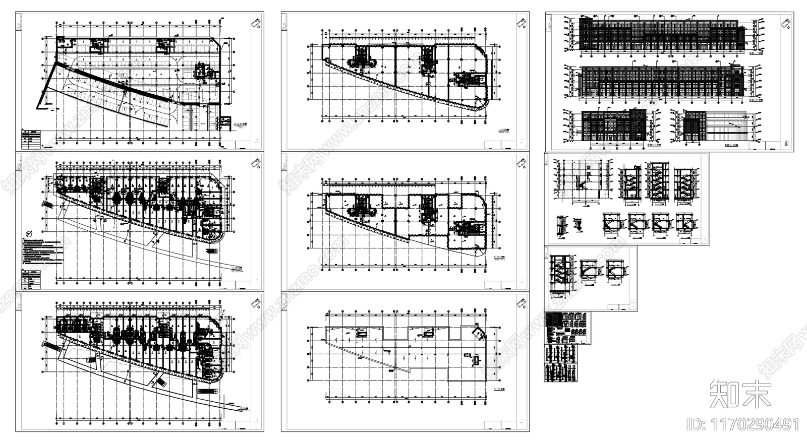 现代住宅楼建筑cad施工图下载【ID:1170290491】