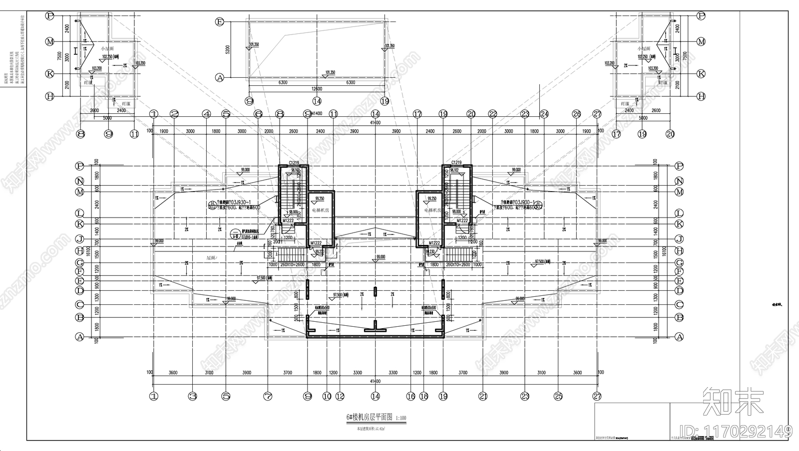 现代住宅楼建筑cad施工图下载【ID:1170292149】