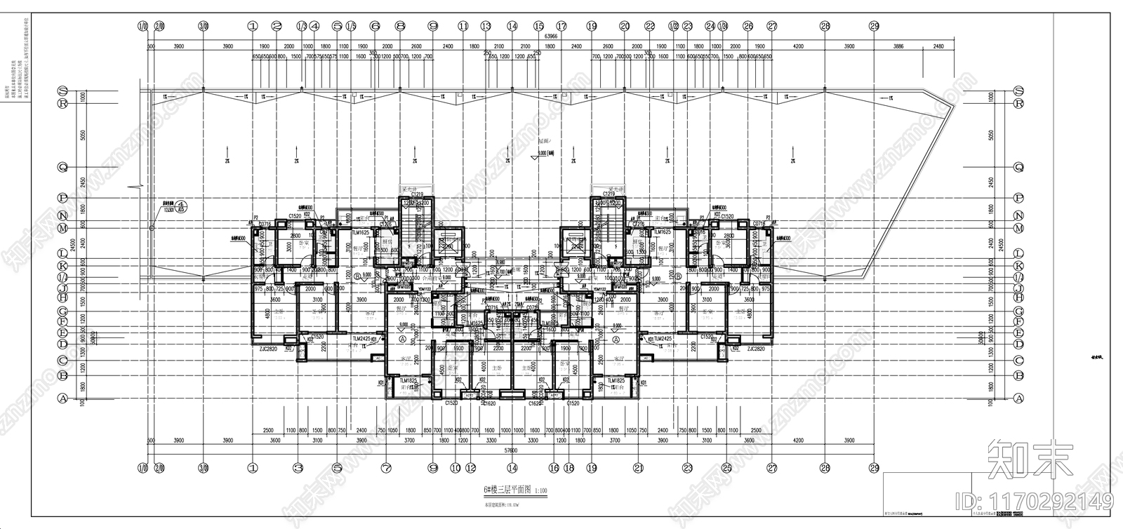 现代住宅楼建筑cad施工图下载【ID:1170292149】