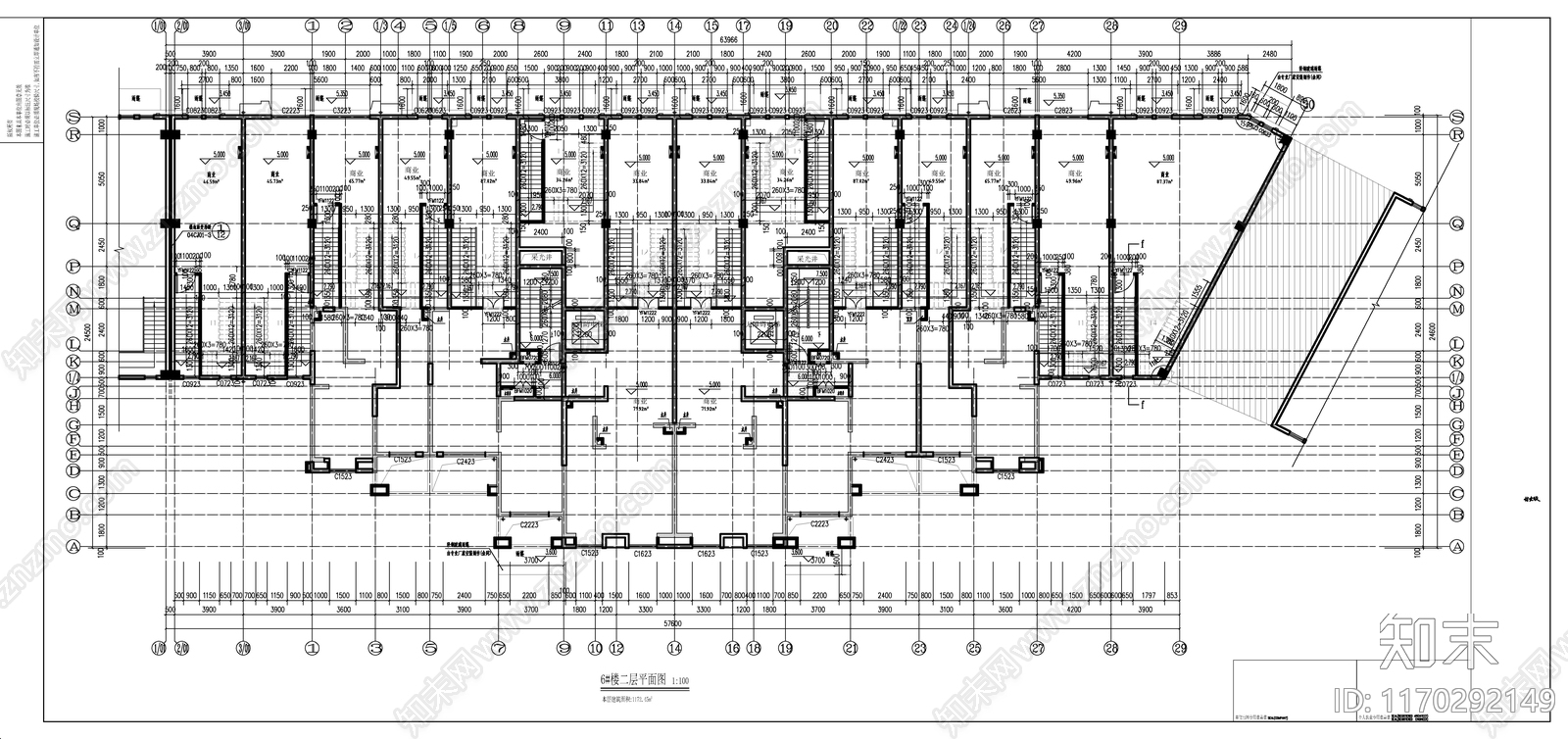 现代住宅楼建筑cad施工图下载【ID:1170292149】