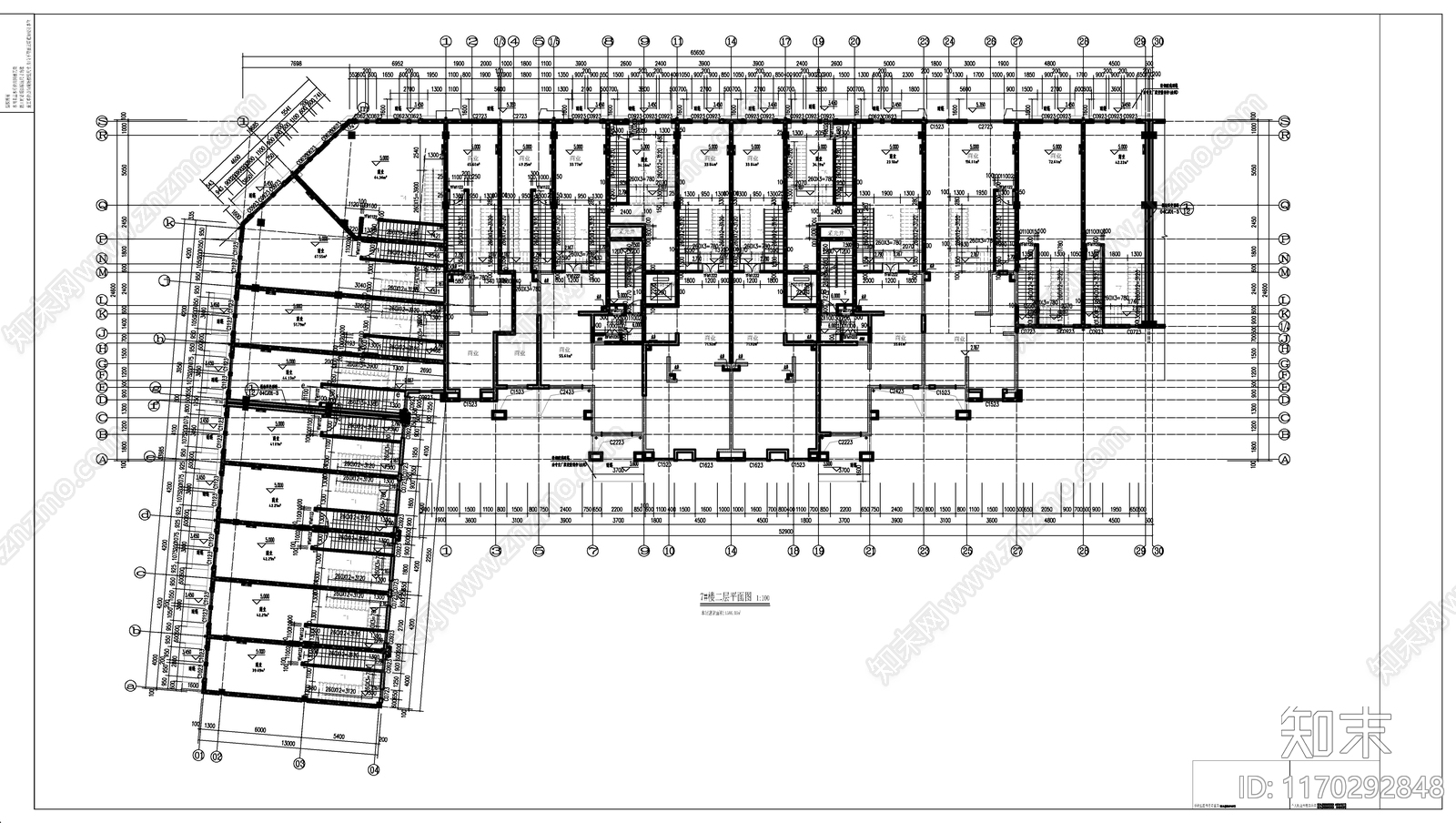 现代住宅楼建筑cad施工图下载【ID:1170292848】