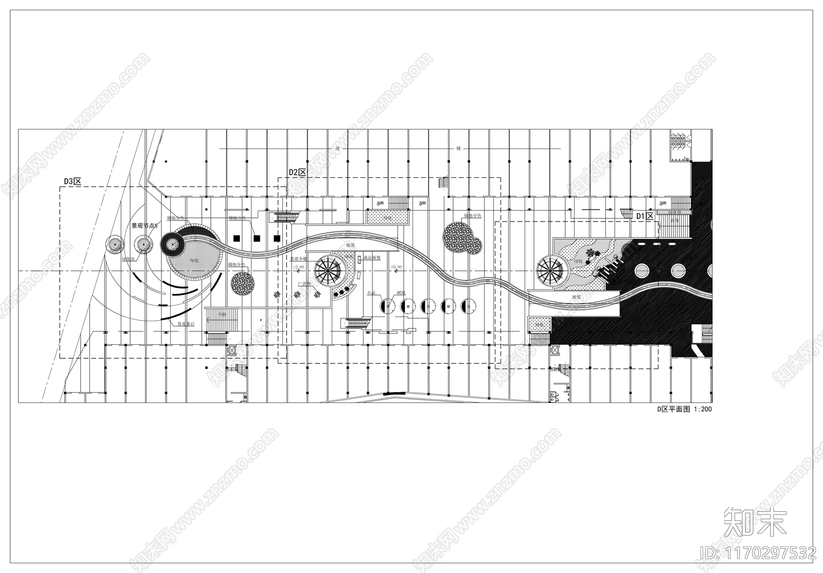 现代公园景观cad施工图下载【ID:1170297532】