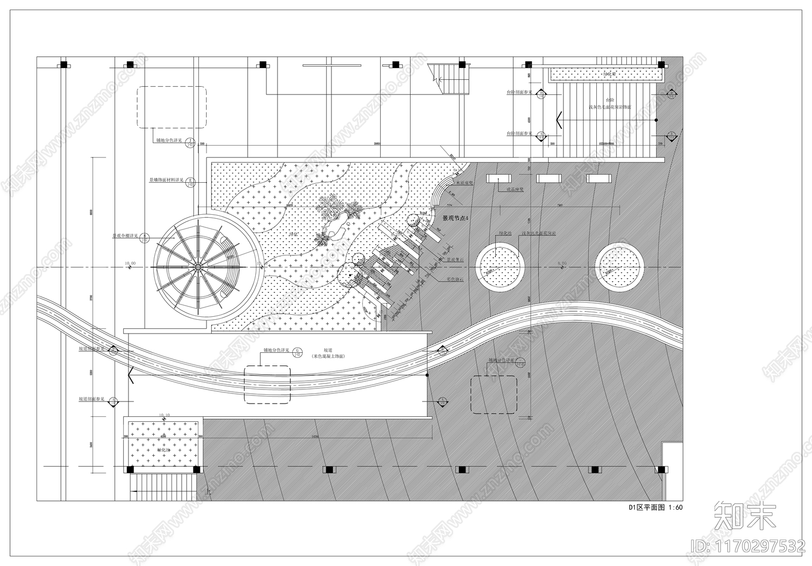 现代公园景观cad施工图下载【ID:1170297532】