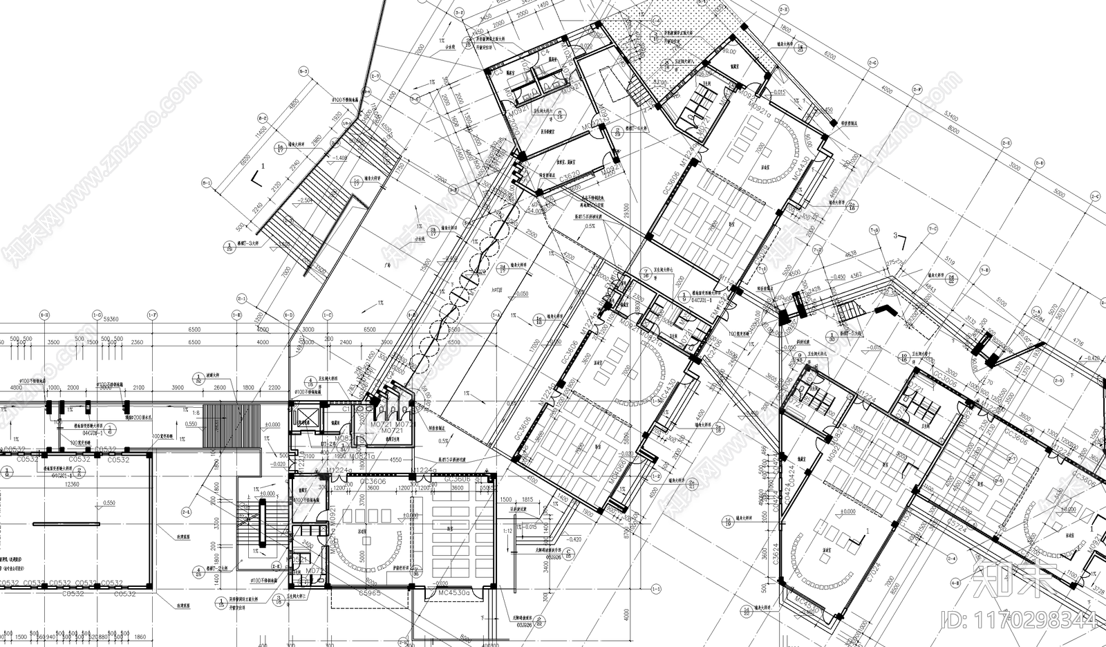 现代幼儿园建筑cad施工图下载【ID:1170298344】
