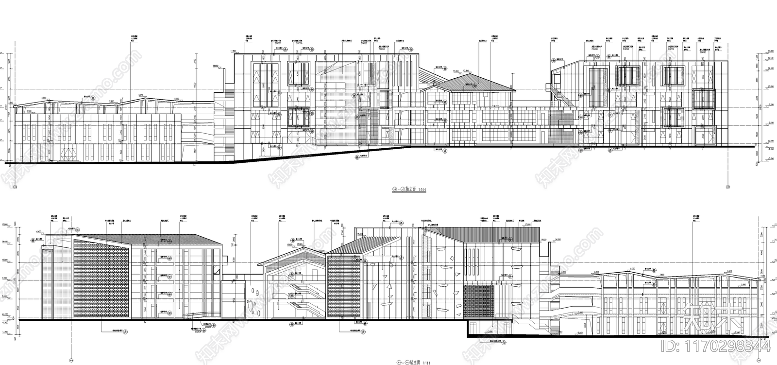 现代幼儿园建筑cad施工图下载【ID:1170298344】