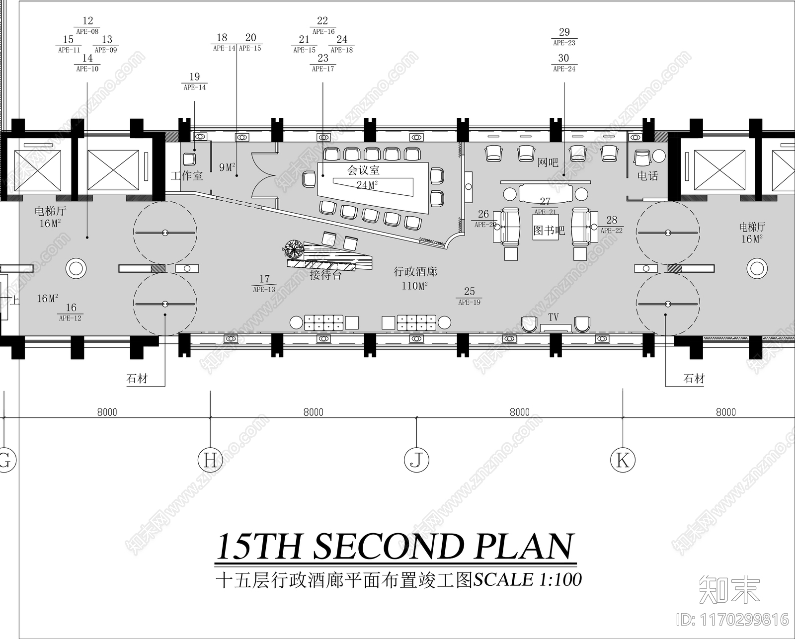 现代酒店cad施工图下载【ID:1170299816】