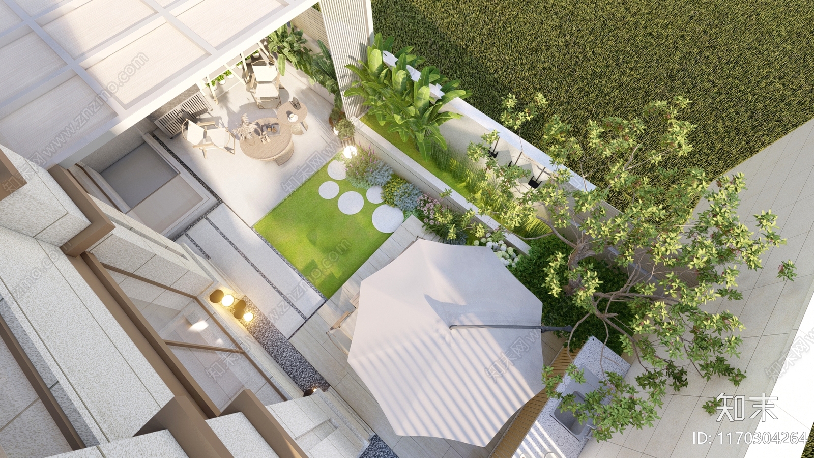 现代新中式庭院施工图下载【ID:1170304264】