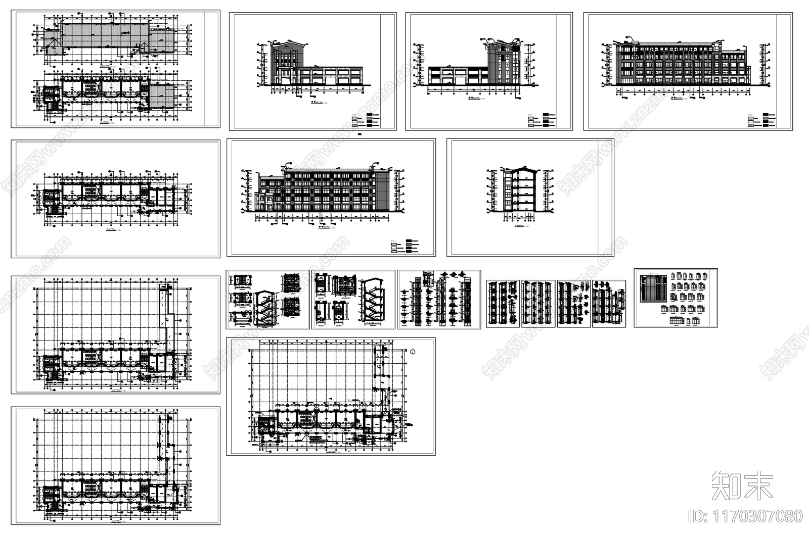 现代新中式学校建筑cad施工图下载【ID:1170307080】