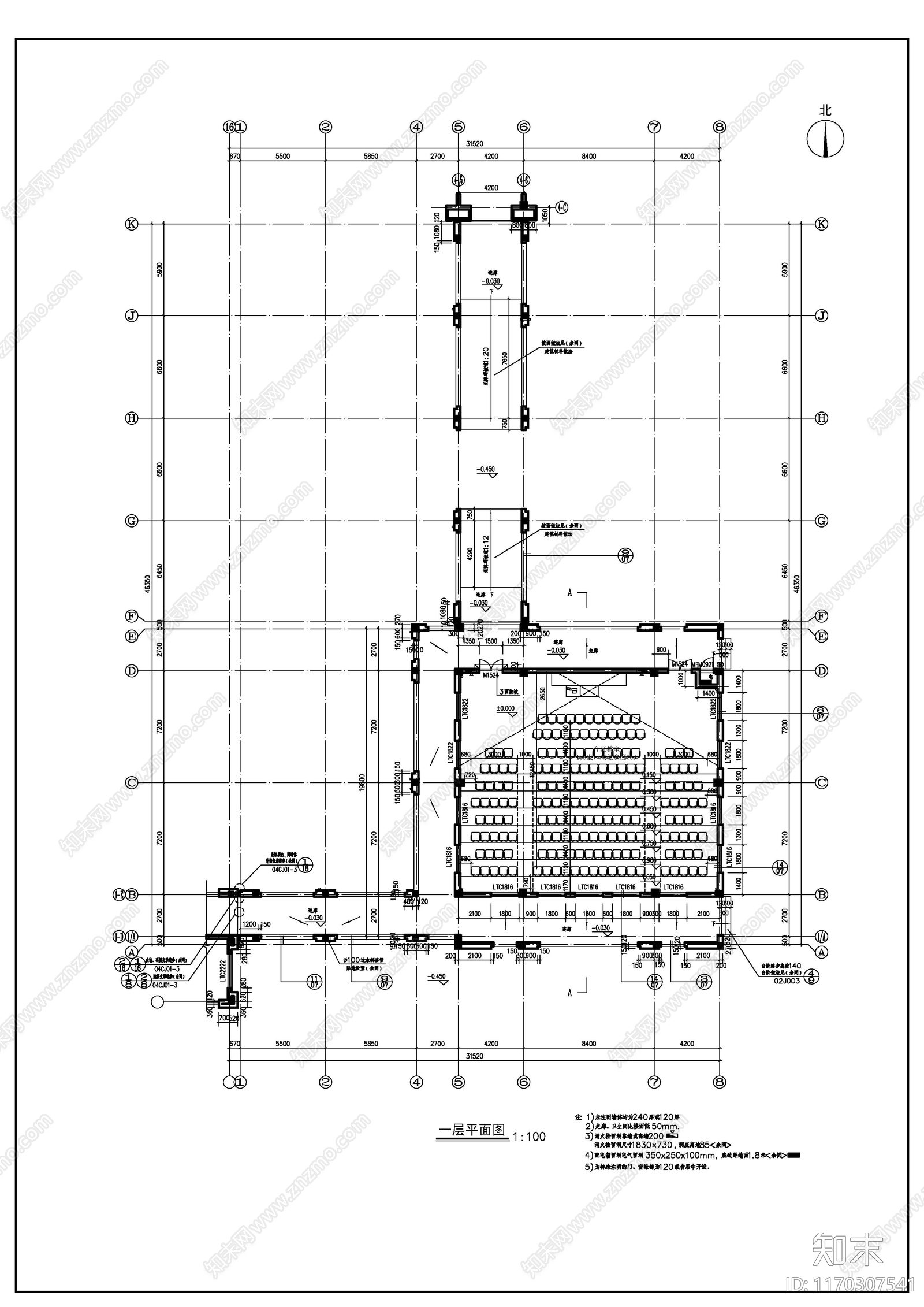 现代新中式学校建筑cad施工图下载【ID:1170307541】