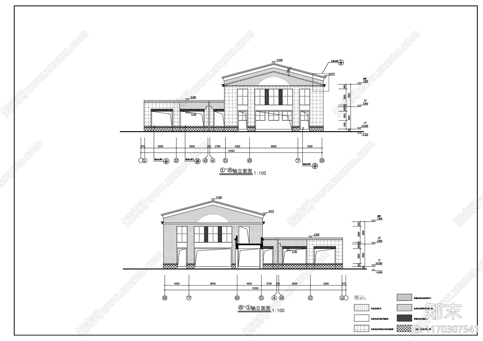 现代新中式学校建筑cad施工图下载【ID:1170307541】