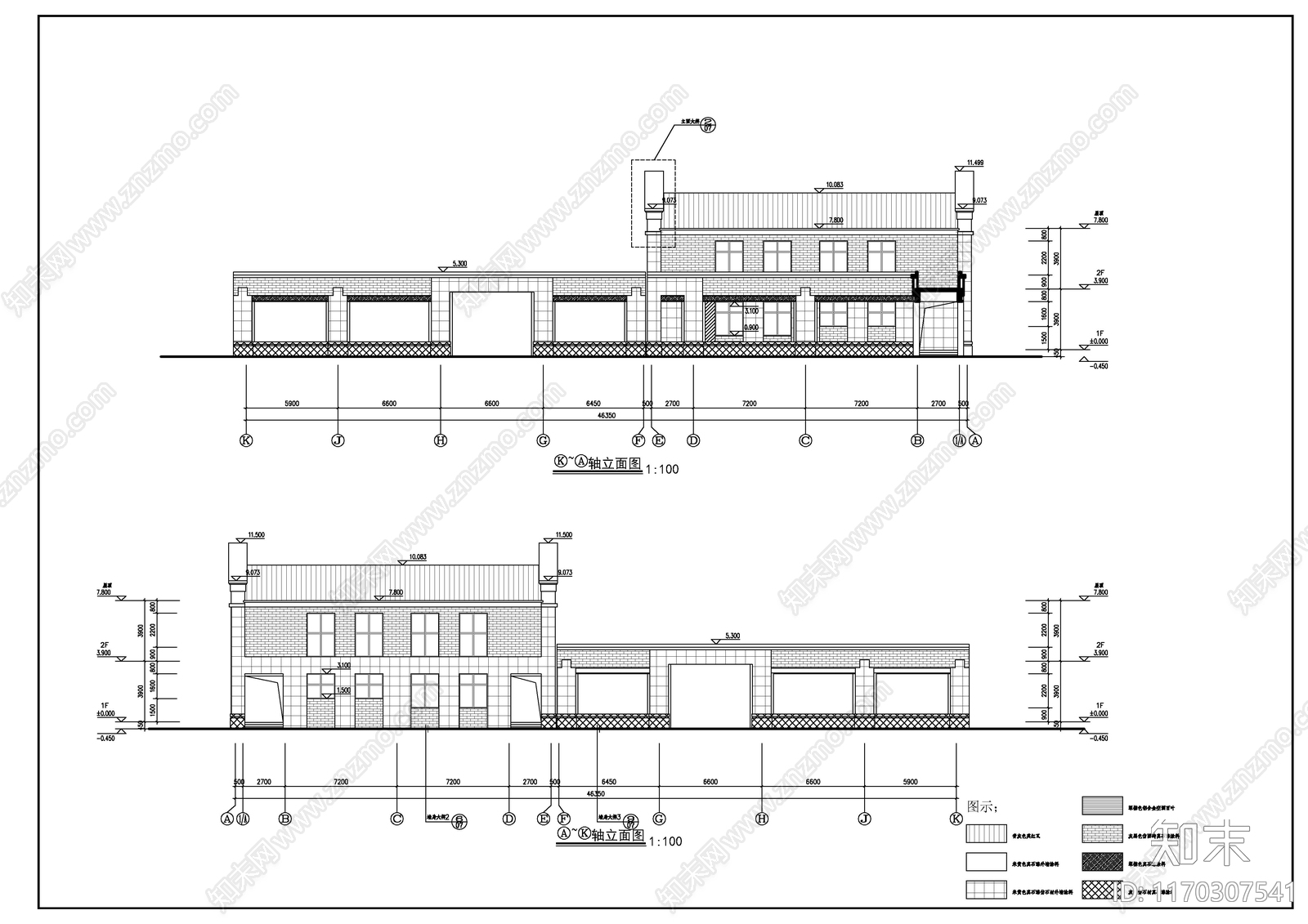 现代新中式学校建筑cad施工图下载【ID:1170307541】