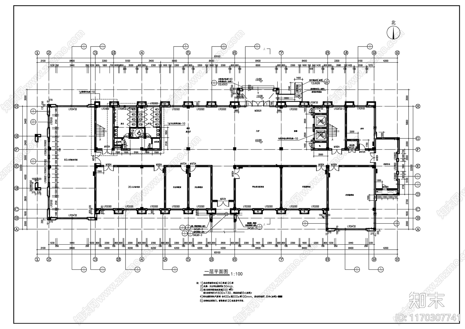 现代新中式学校建筑cad施工图下载【ID:1170307741】