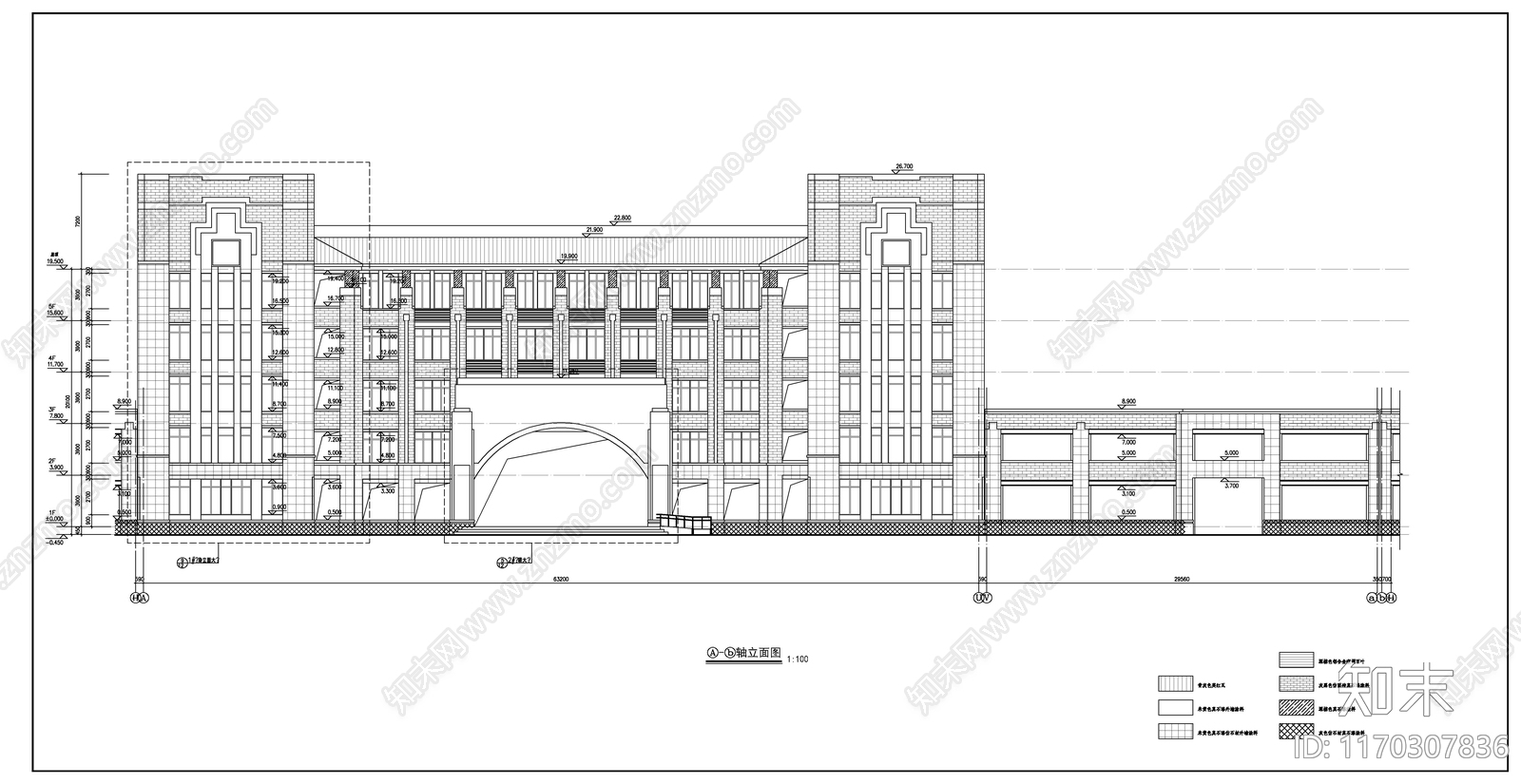 现代新中式学校建筑cad施工图下载【ID:1170307836】