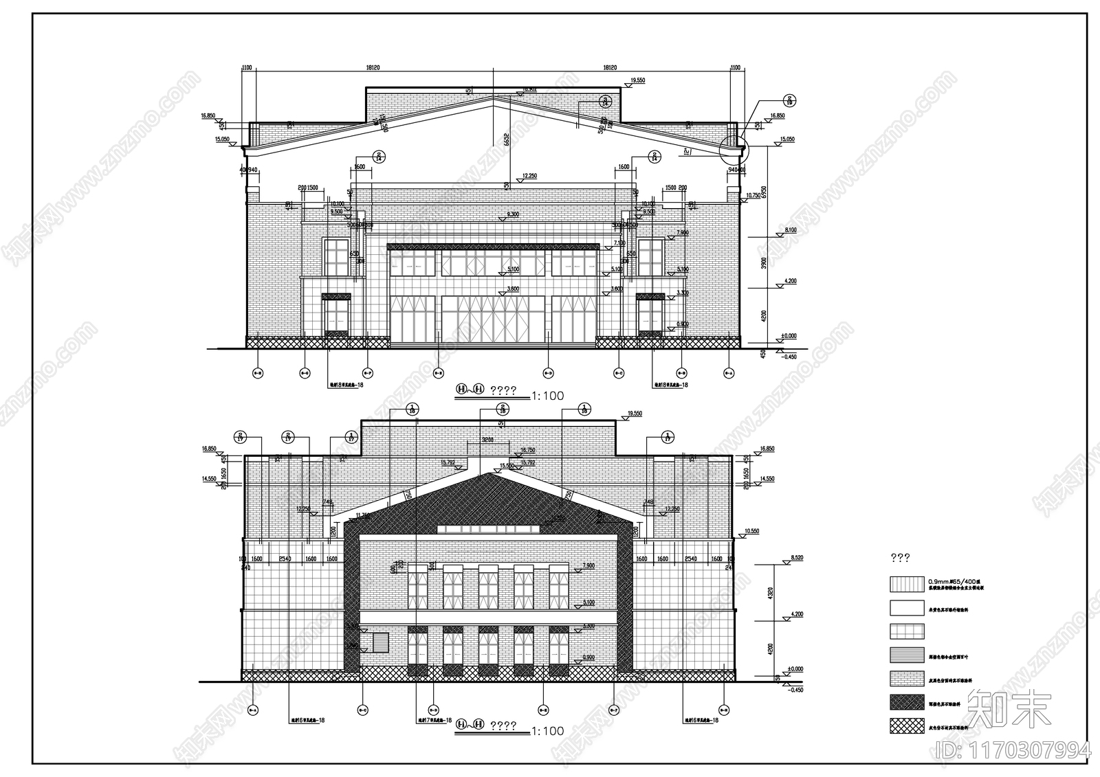 现代新中式学校建筑cad施工图下载【ID:1170307994】