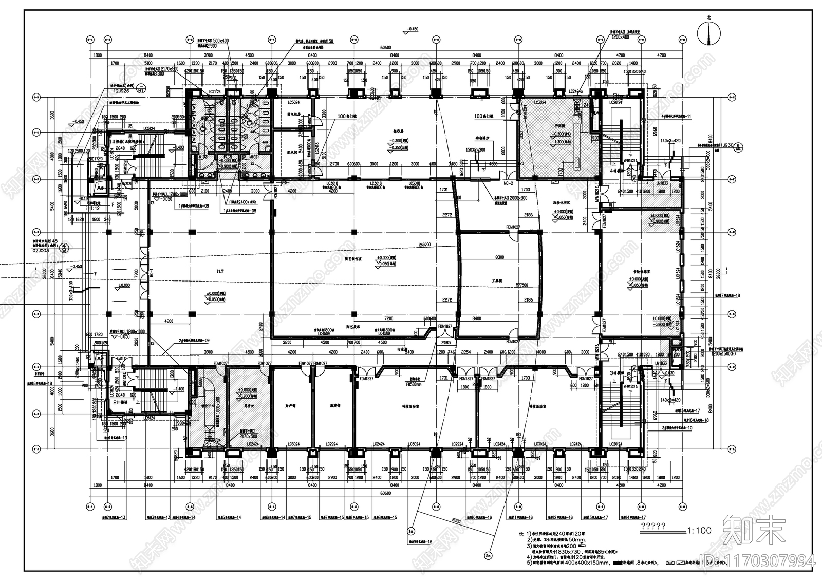 现代新中式学校建筑cad施工图下载【ID:1170307994】