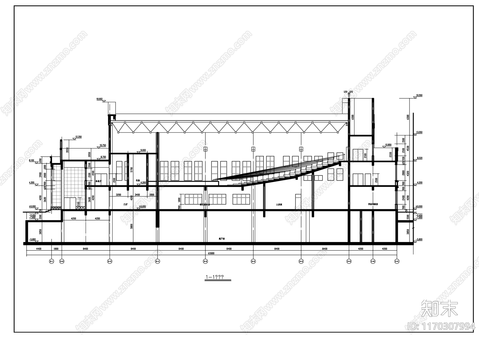 现代新中式学校建筑cad施工图下载【ID:1170307994】