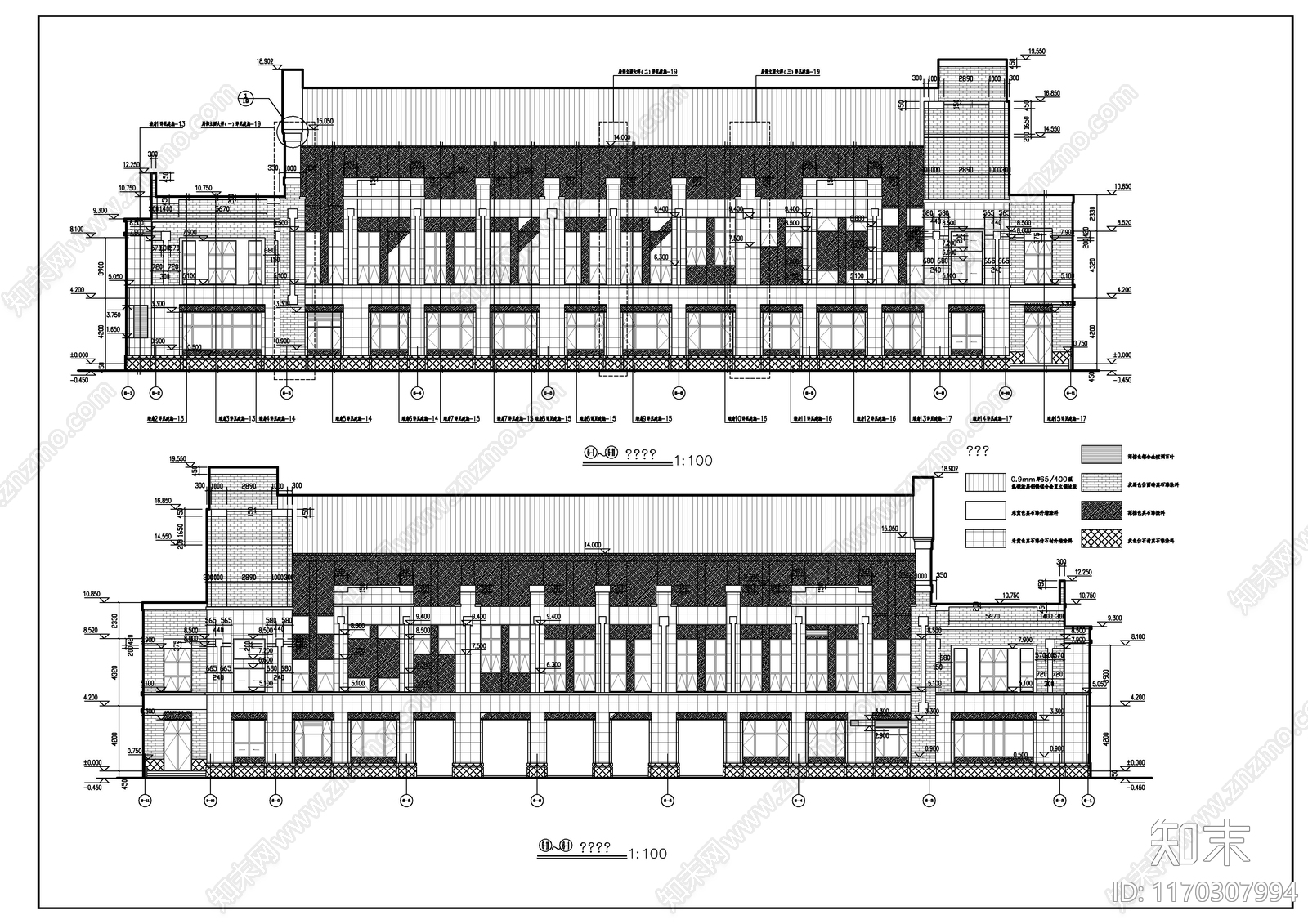 现代新中式学校建筑cad施工图下载【ID:1170307994】
