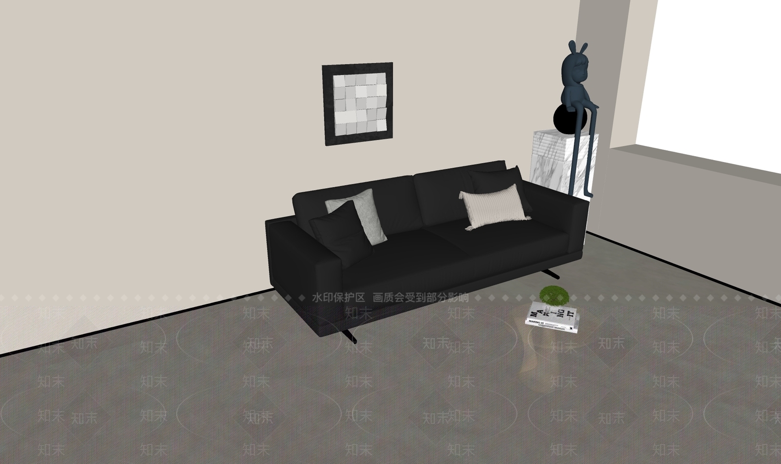 现代双人沙发SU模型下载【ID:1170308522】