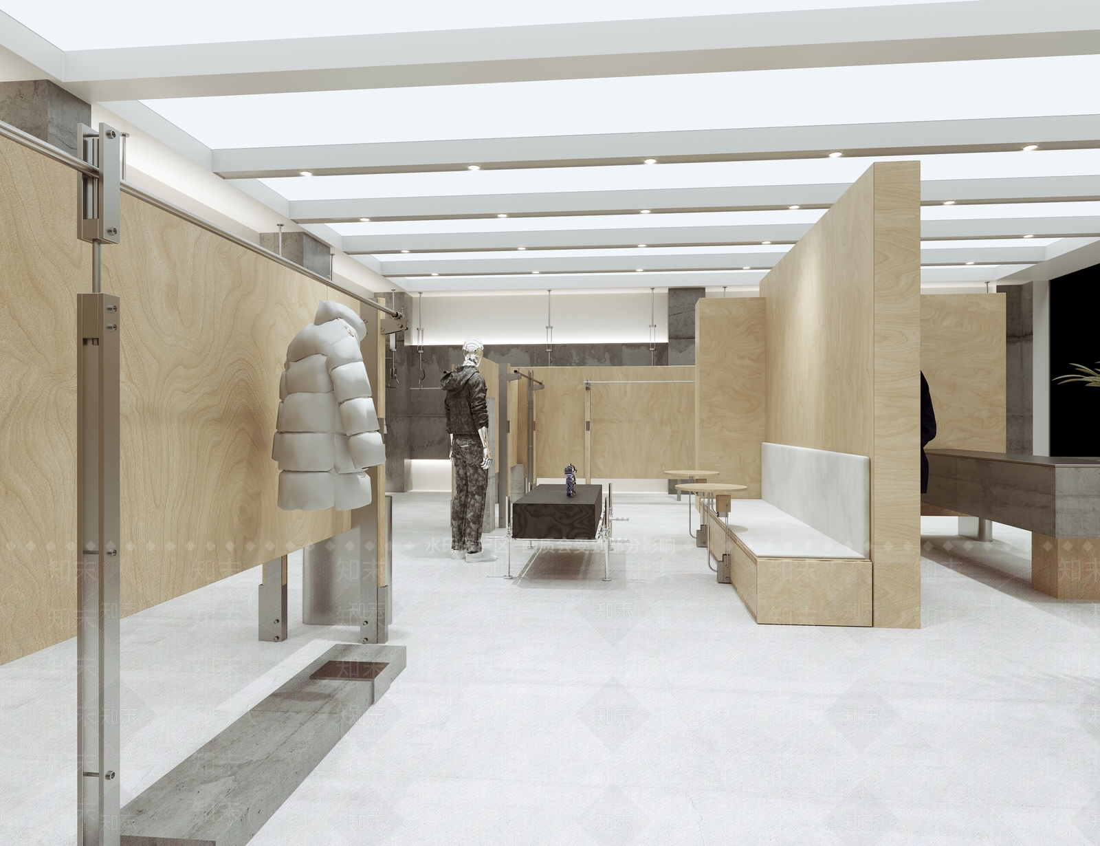 现代极简服装店3D模型下载【ID:1170309081】