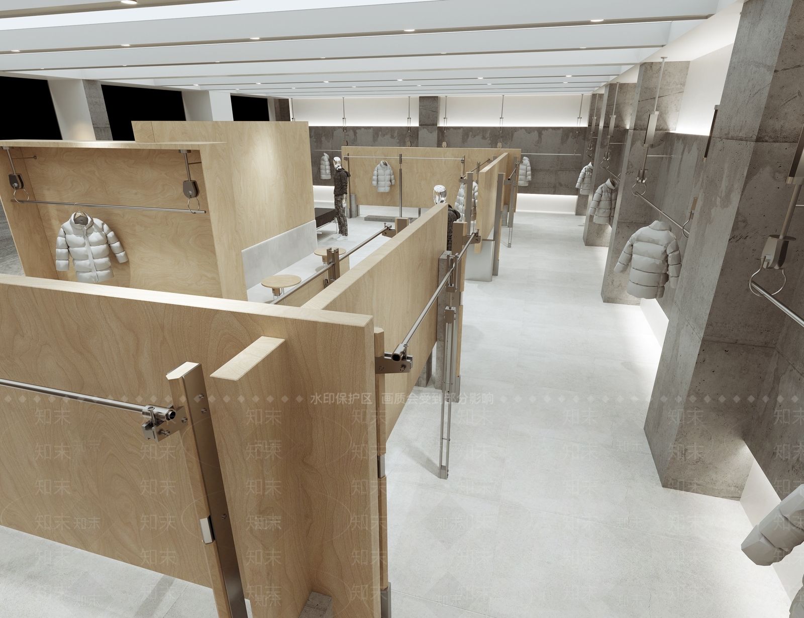 现代极简服装店3D模型下载【ID:1170309081】