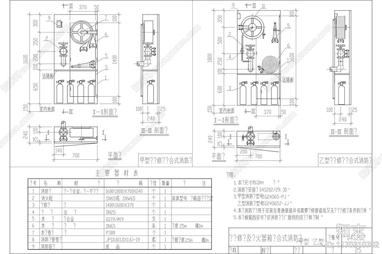 现代消防器材施工图下载【ID:1170310702】