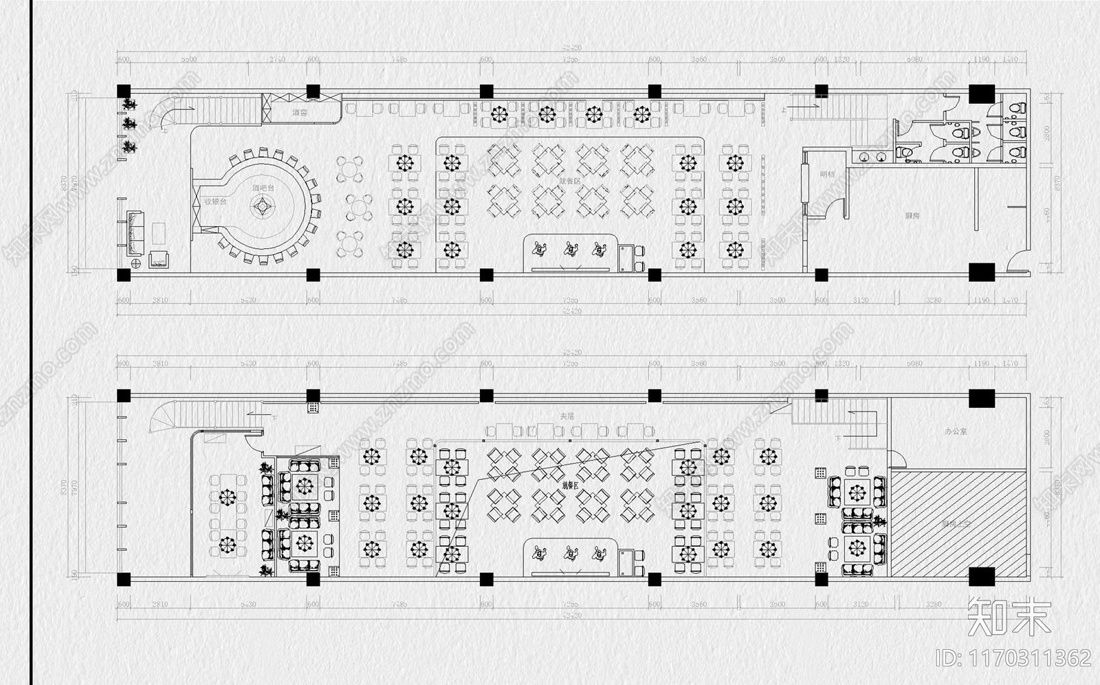 现代其他餐饮空间cad施工图下载【ID:1170311362】