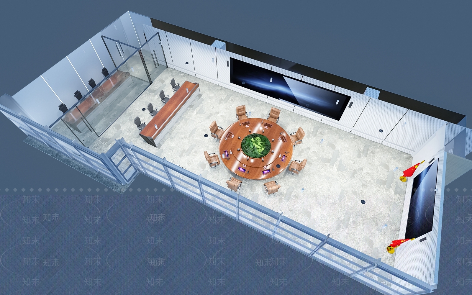 现代会议室3D模型下载【ID:1170312947】