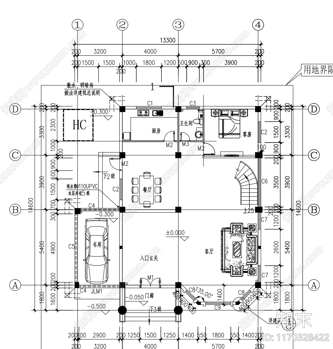 现代别墅建筑cad施工图下载【ID:1170328422】