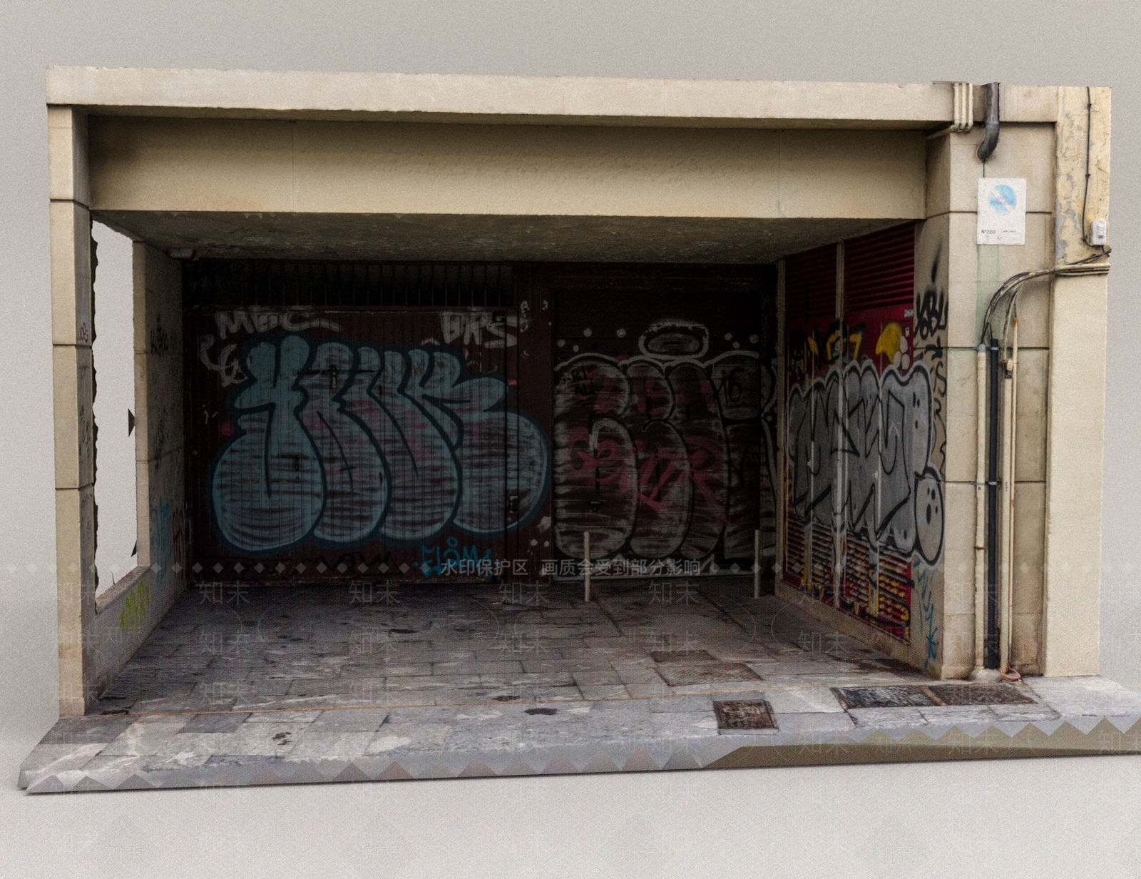 美式商业街3D模型下载【ID:1170328466】