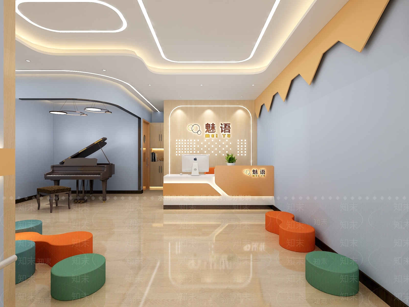 现代简约幼儿园3D模型下载【ID:1170332553】