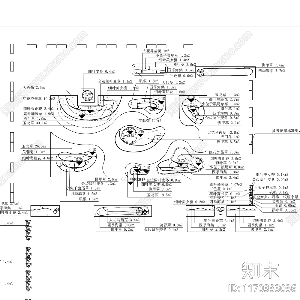 现代新中式屋顶花园施工图下载【ID:1170333036】