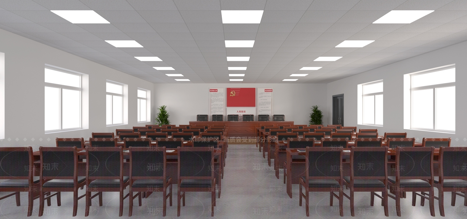 现代新中式会议室3D模型下载【ID:1170335217】
