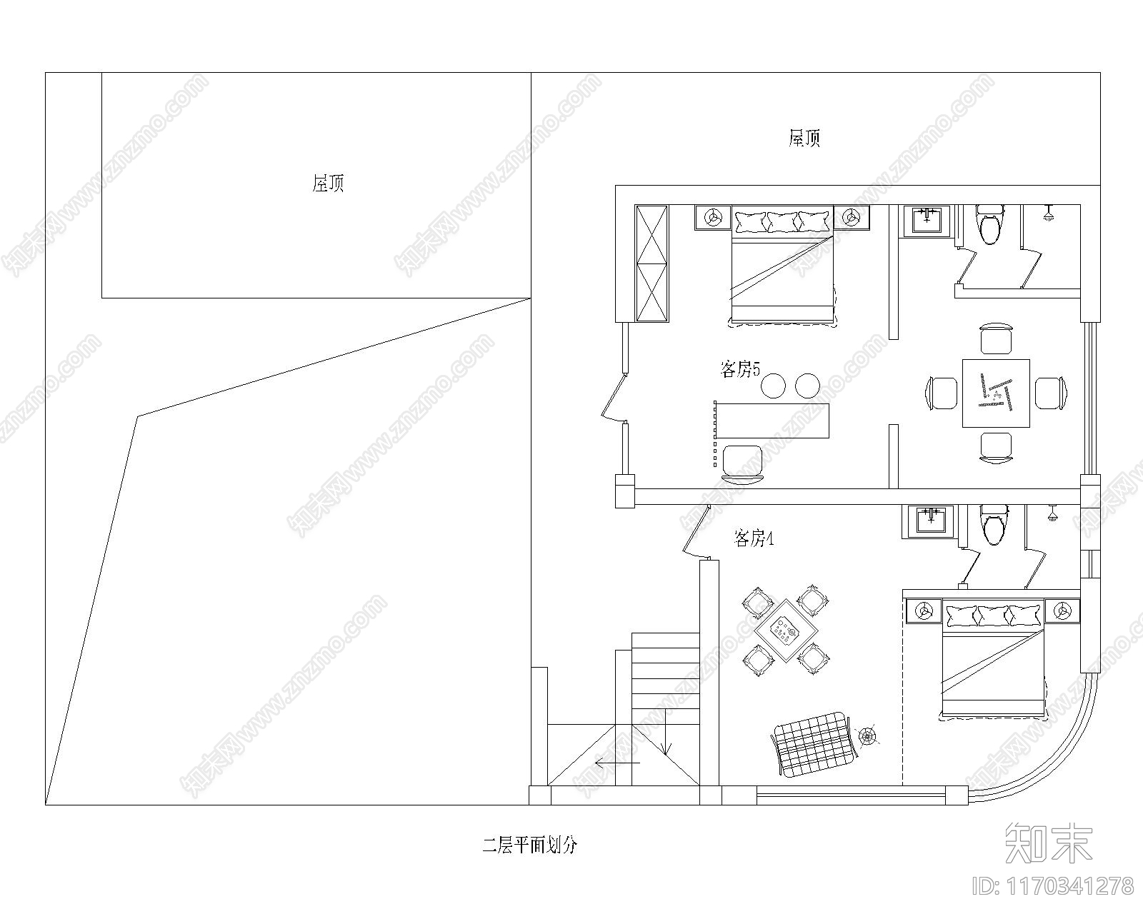 新中式现代民宿施工图下载【ID:1170341278】