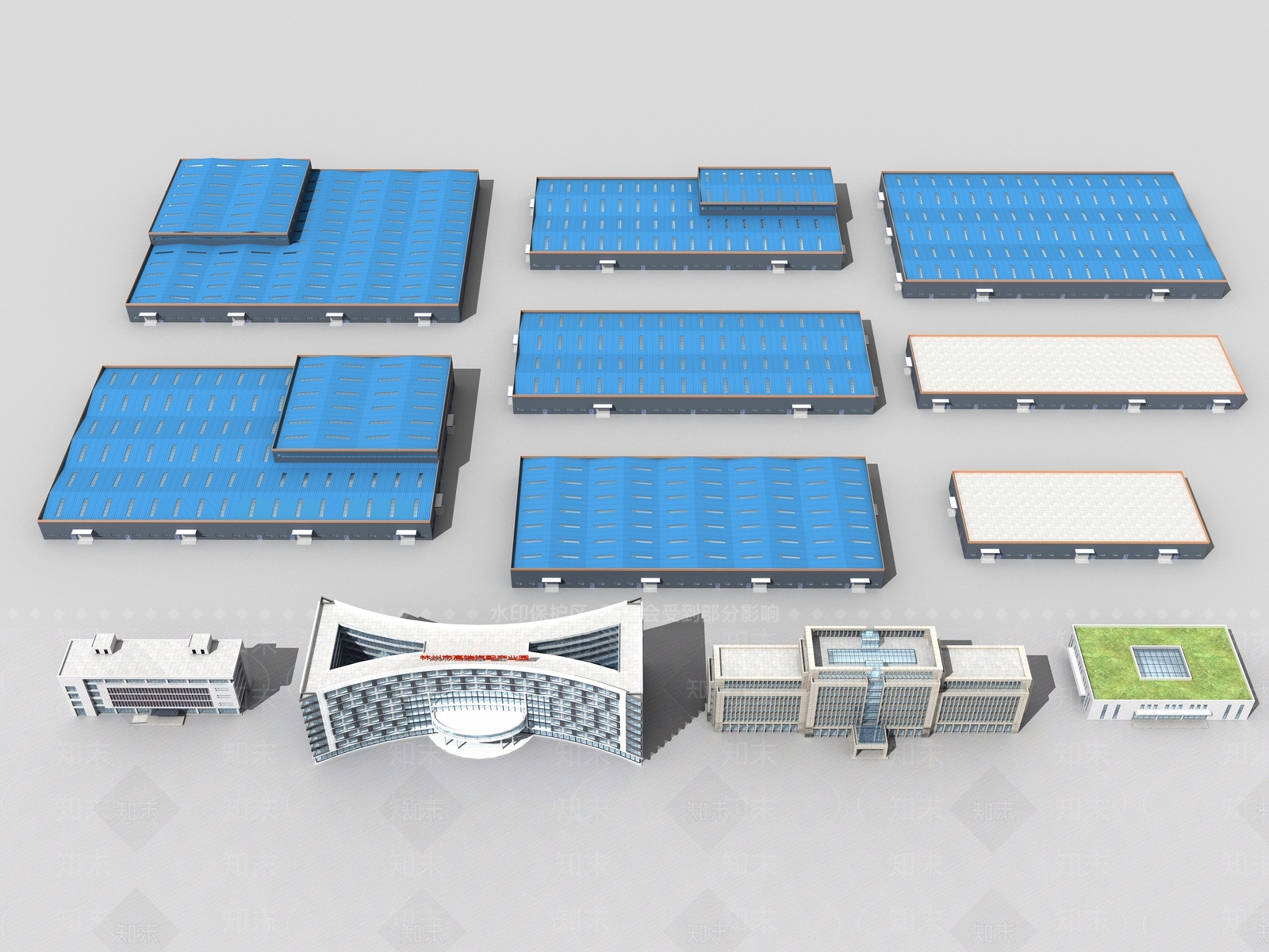 现代厂房3D模型下载【ID:1170343279】