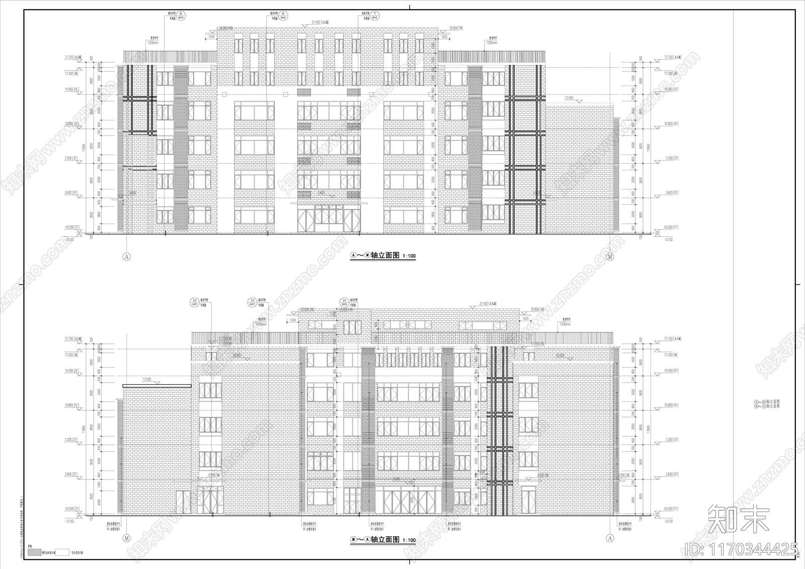 现代学校建筑cad施工图下载【ID:1170344425】
