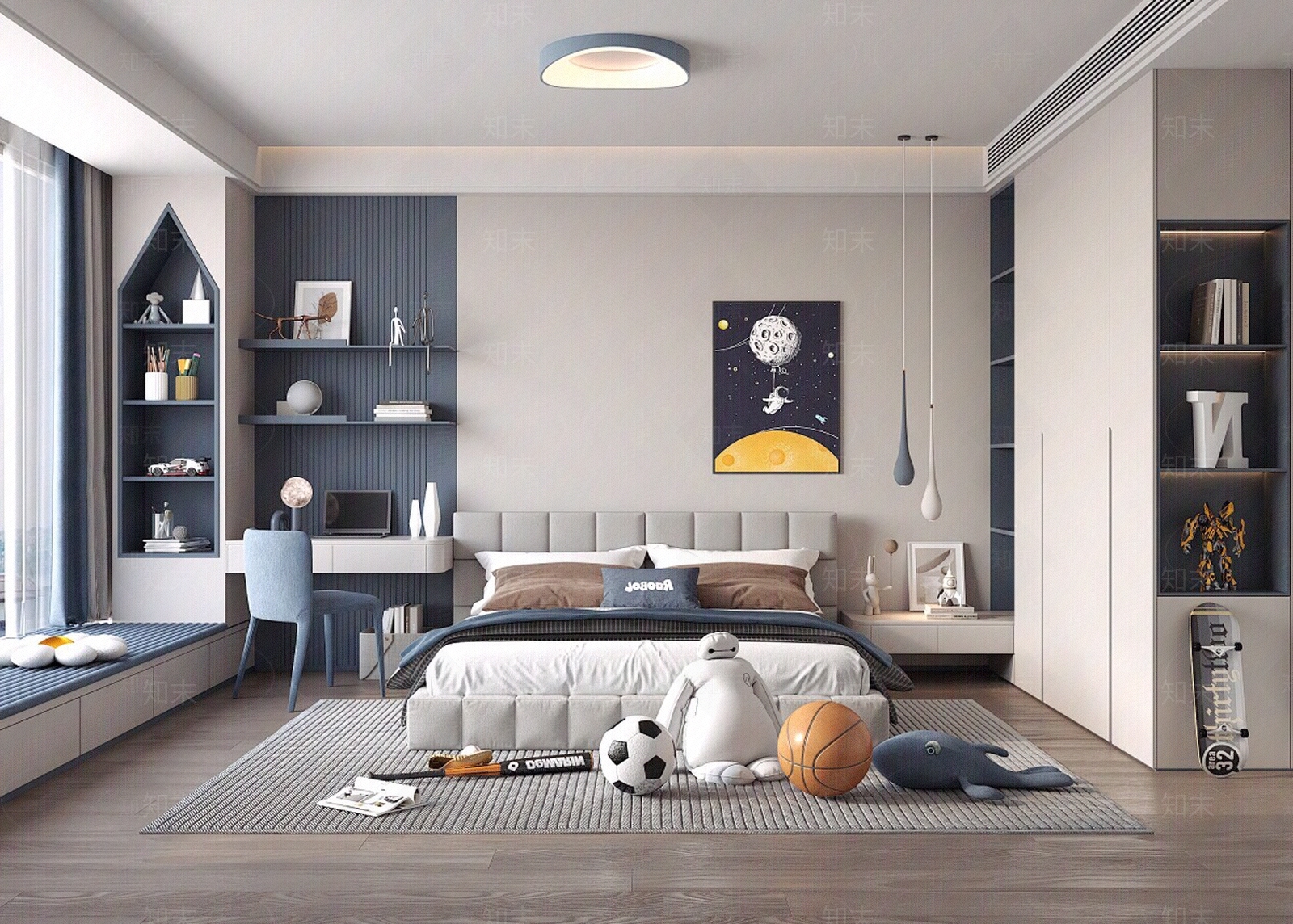 现代卧室贴图下载【ID:1170346884】